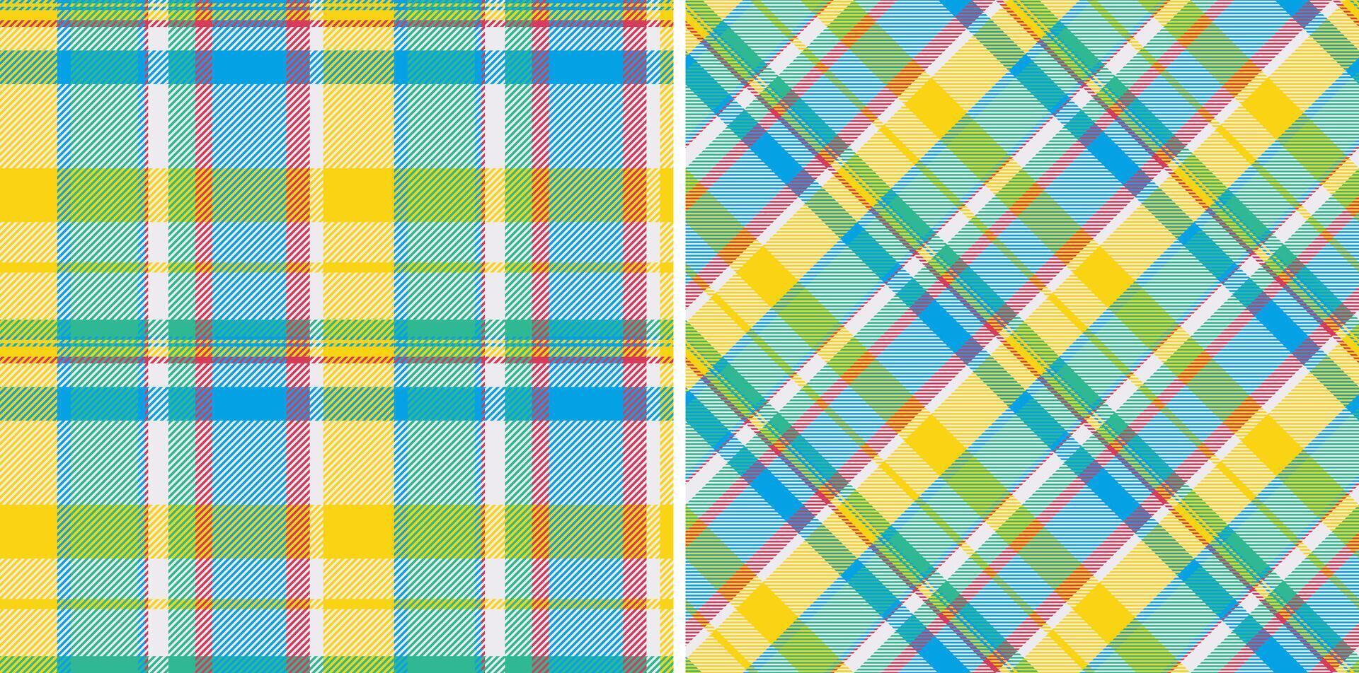 Stoff Textil- Tartan von Textur Hintergrund Vektor mit ein nahtlos Plaid prüfen Muster.