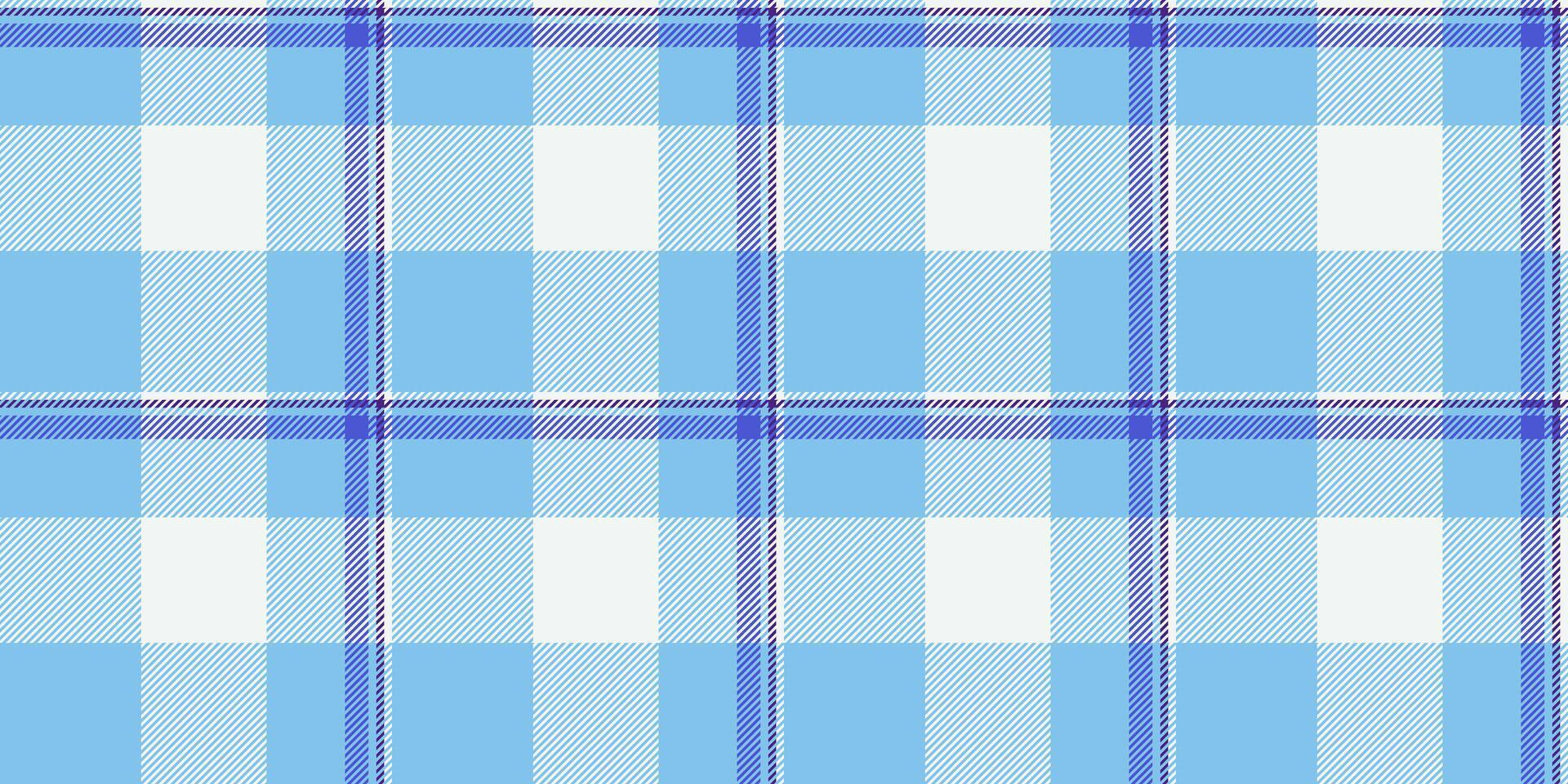 lägenhet textur tyg pläd, unik textil- bakgrund vektor. maskulin kolla upp sömlös mönster tartan i cyan och vit färger. vektor