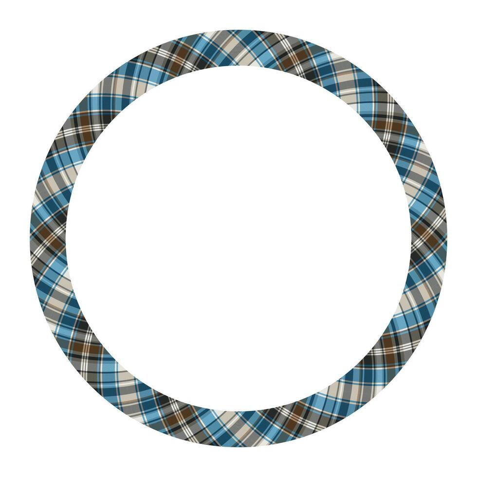 Kreisränder und Rahmenvektor. rundes Grenzmuster geometrisches Vintage-Rahmendesign. Schottische Tartan-Plaid-Stoffstruktur. vorlage für geschenkkarte, collage, sammelalbum oder fotoalbum und porträt. vektor