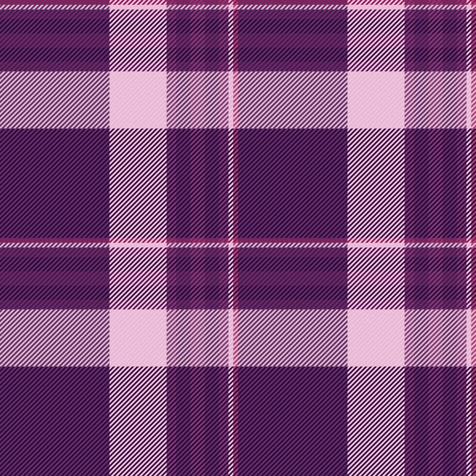 grunge bakgrund sömlös tyg, företag tartan textil- kolla upp. tona mönster pläd vektor textur i mörk och lila färger.