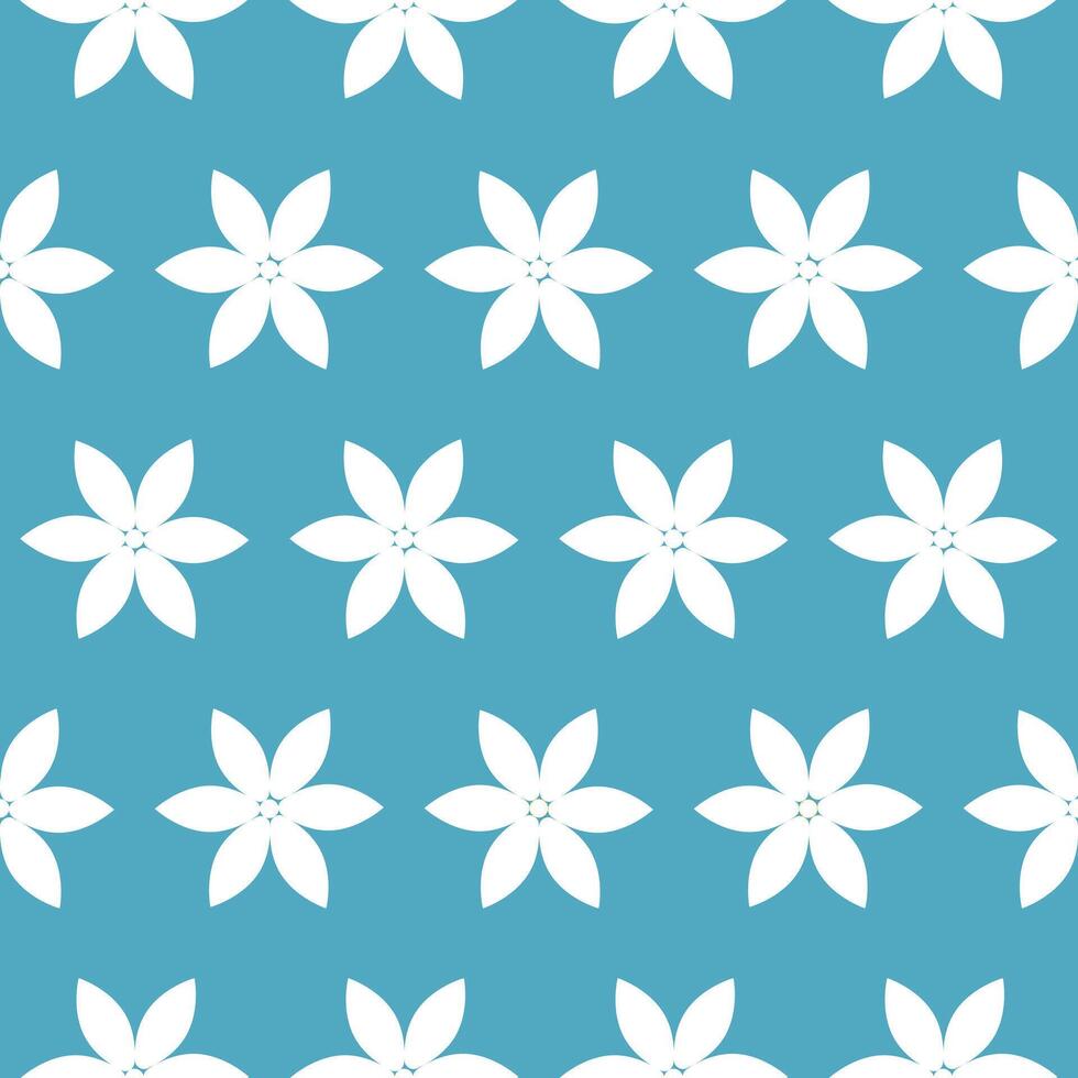nahtlos Muster von Weiß Gänseblümchen auf ein Blau Hintergrund. Feld Blume Blütenblätter. einfach Sommer- Muster. Divination. Vektor Illustration
