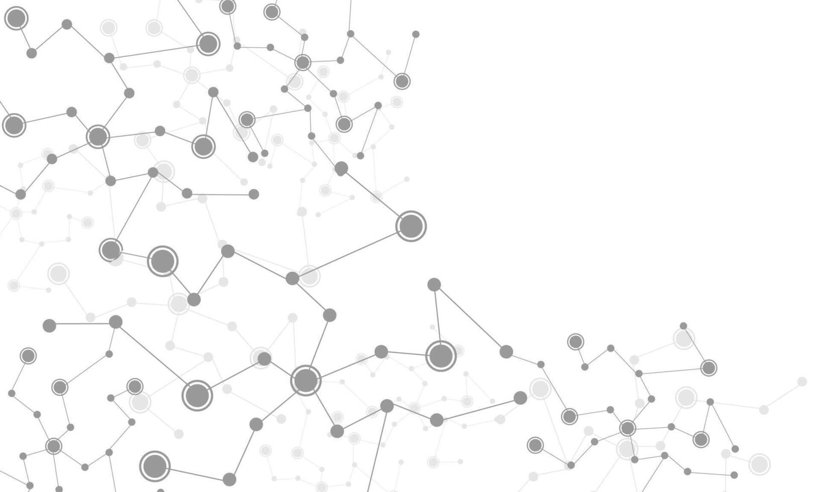 abstrakt grå ansluter prickar och rader förbindelse vetenskap på vit med tom Plats design teknologi bakgrund vektor