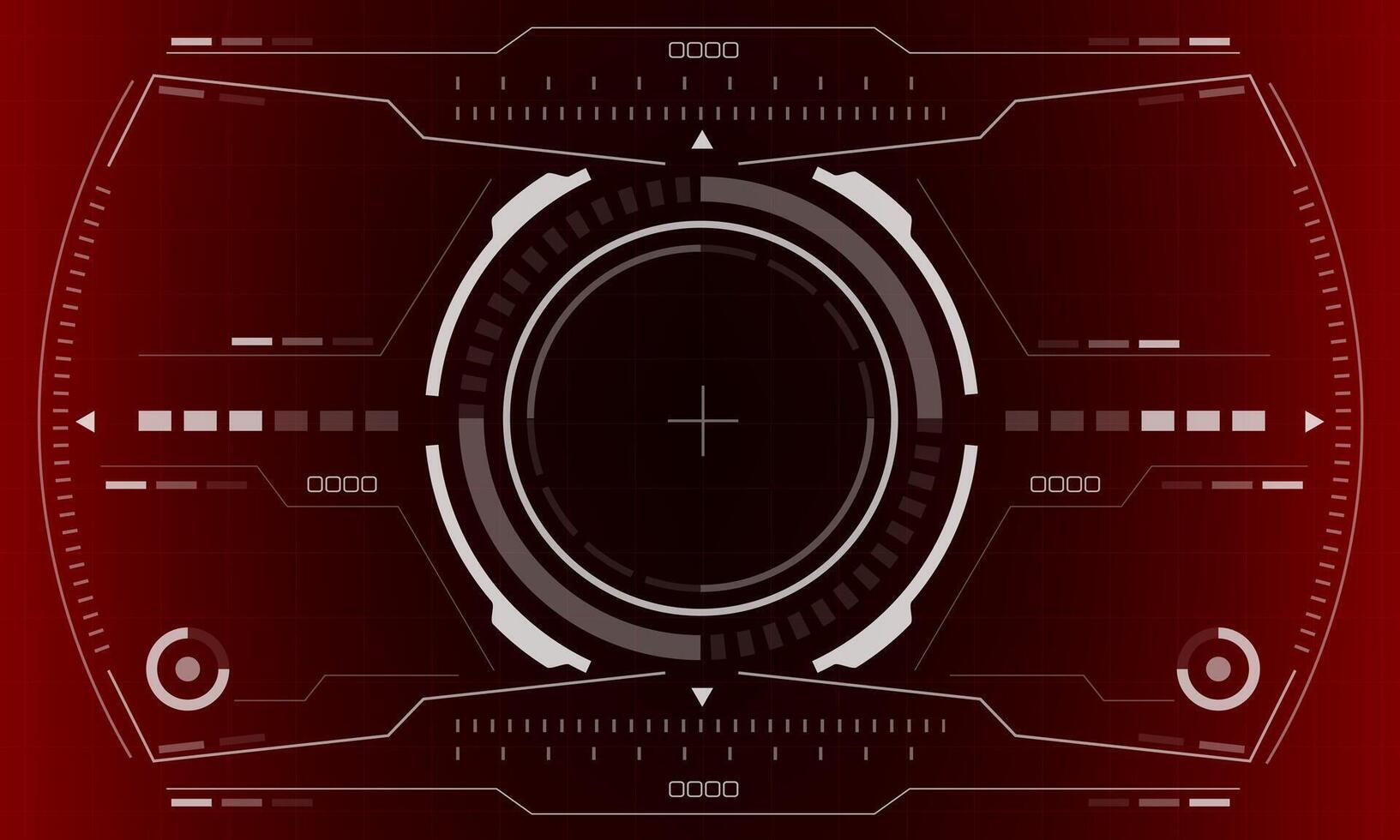 hud sci-fi gränssnitt skärm se vit sexhörning geometrisk design virtuell verklighet trogen teknologi kreativ visa på röd vektor