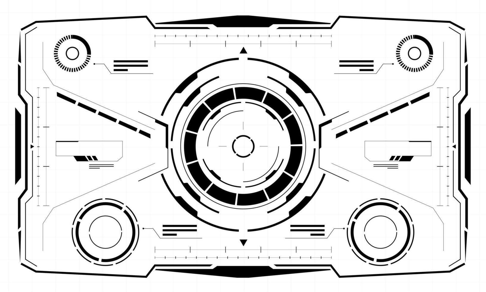 hud Sci-Fi Schnittstelle Bildschirm Aussicht schwarz geometrisch Design virtuell Wirklichkeit futuristisch Technologie kreativ Anzeige auf Weiß Vektor