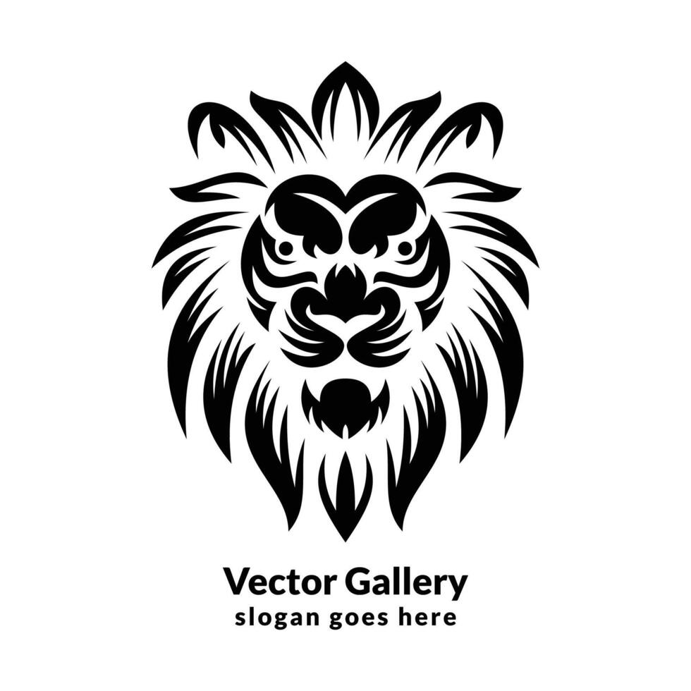Löwe Gesicht Design zum Logo und tätowieren Design vektor