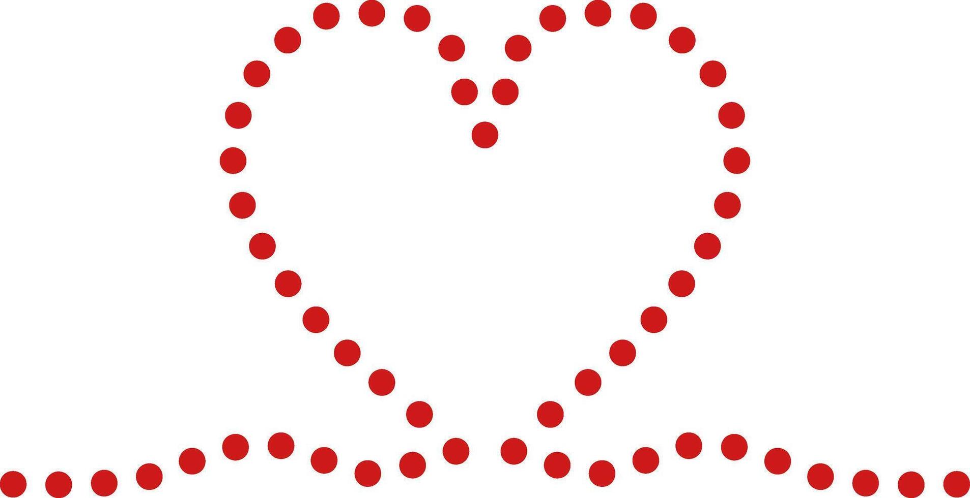 Herz gestalten gemacht von Punkte auf ein Weiß Hintergrund. Vektor Illustration. Liebe, Romantik Herz