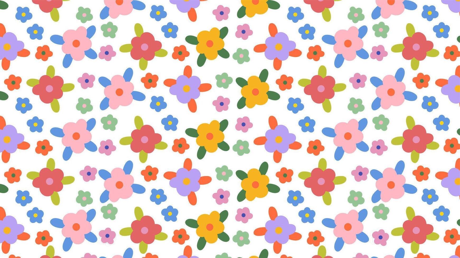 bunt Blumen Muster Illustration. Vektor nahtlos Muster mit bunt Blumen