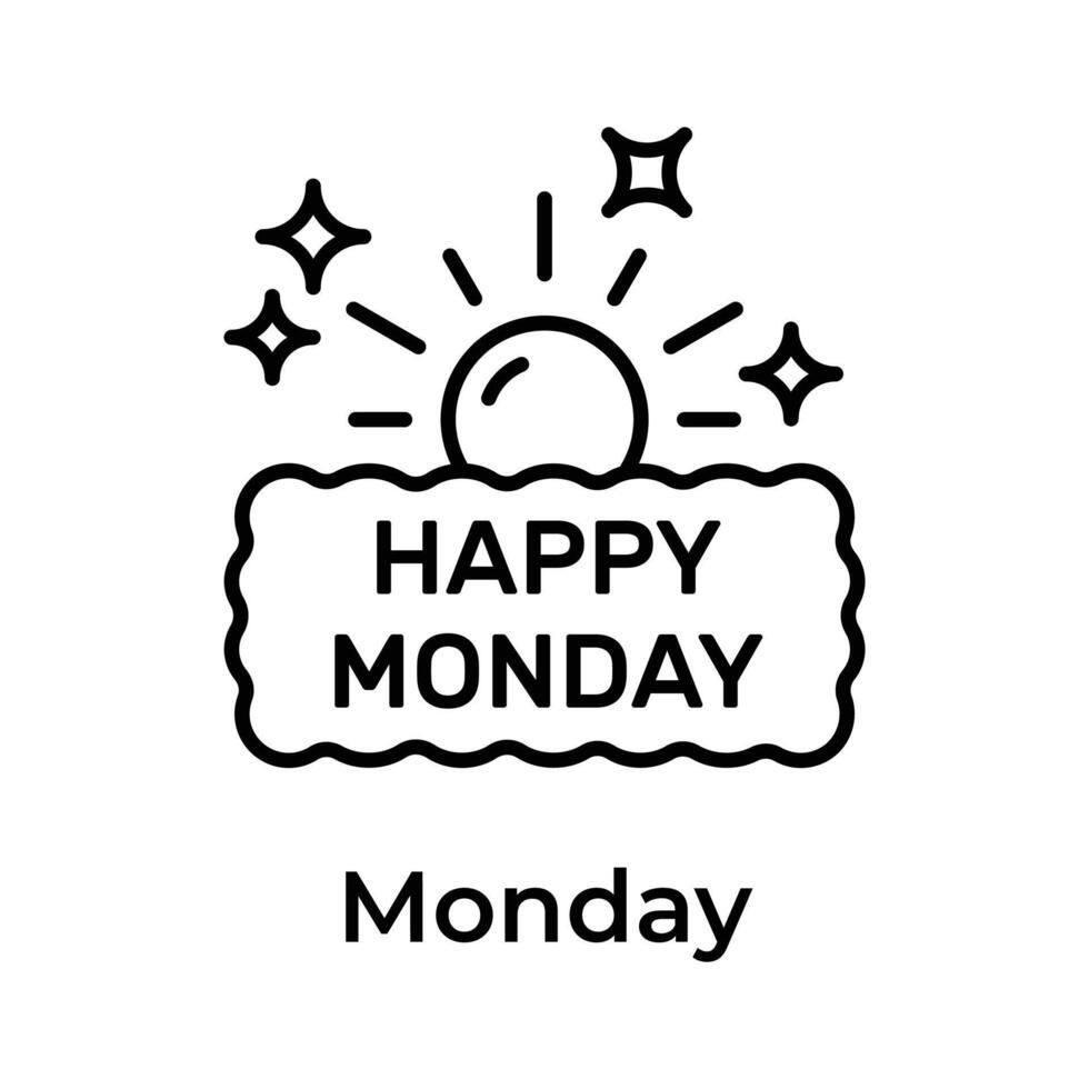glücklich Montag Symbol im modern Design Stil, isoliert auf Weiß Hintergrund vektor