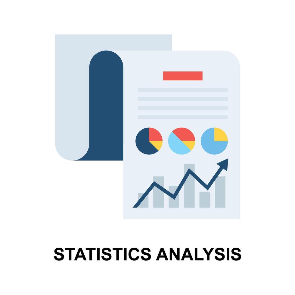 väl designad begrepp illustration av statistisk analys, företag analys vektor