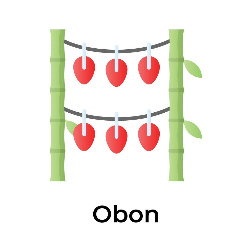 ha en se på detta kreativt tillverkad ikon av Obon festival, Obon händelse firande vektor