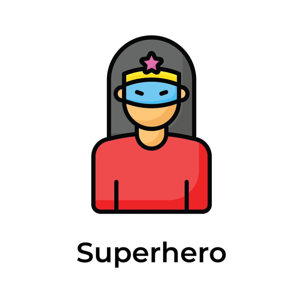 en kvinna bär öga mask på henne ansikte skildrar superhjälte vektor