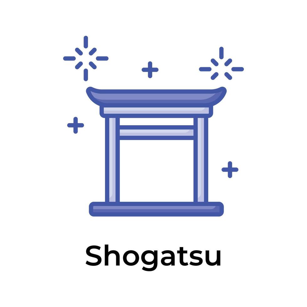 japanisch Neu Jahr Symbol im einzigartig Stil, shogatsu Vektor Design