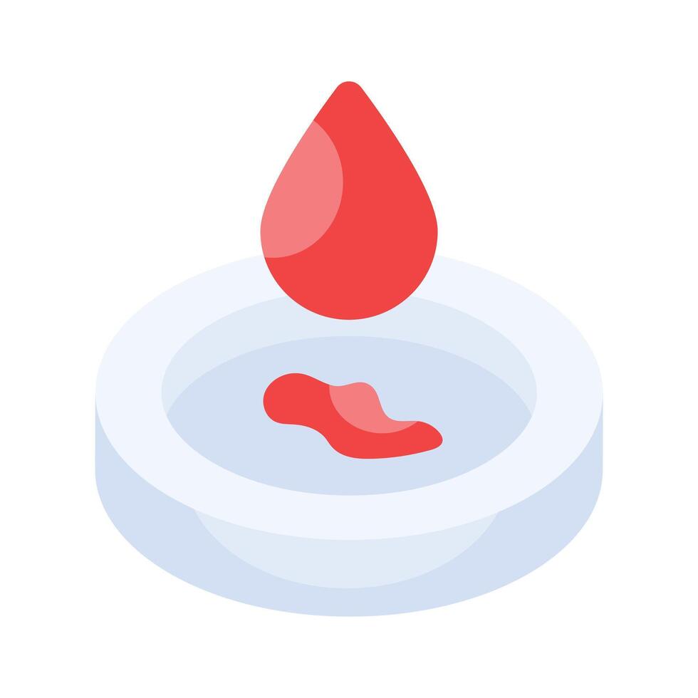 ett isometrisk ikon av blod testa i trendig stil, redo för premie använda sig av vektor