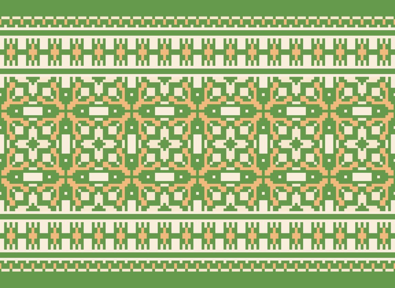 Kreuz Stich Grenze. Stickerei Kreuz Stich. ethnisch Muster. geometrisch ethnisch indisch Muster. einheimisch ethnisch Muster.Textur Textil- Stoff Kleidung Strickwaren drucken. Pixel horizontal nahtlos Vektor. vektor