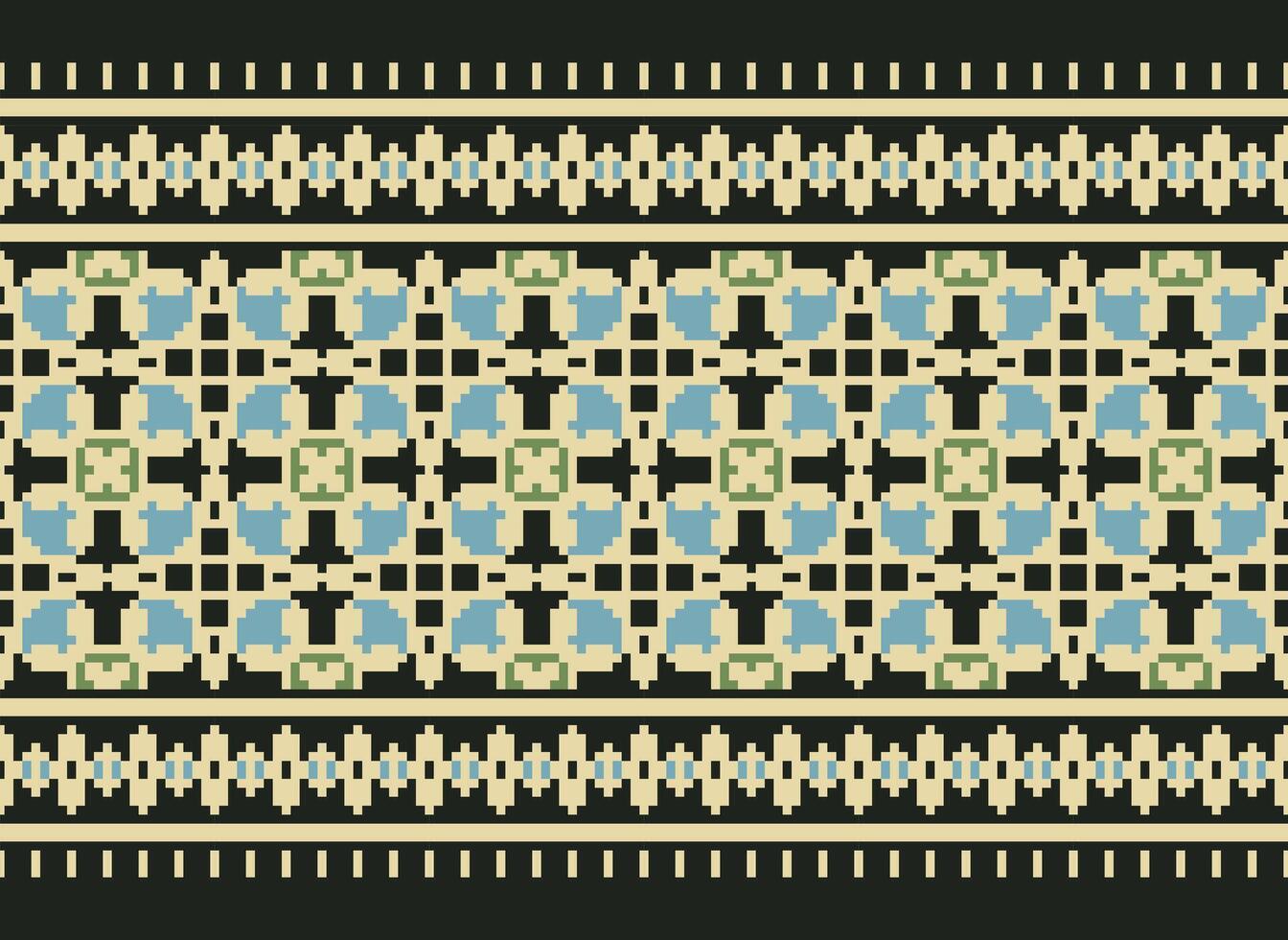 korsa sy broderi. etnisk mönster. inföding stil. traditionell design för textur, textil, tyg, Kläder, stickat, skriva ut. geometrisk pixel horisontell sömlös vektor. vektor