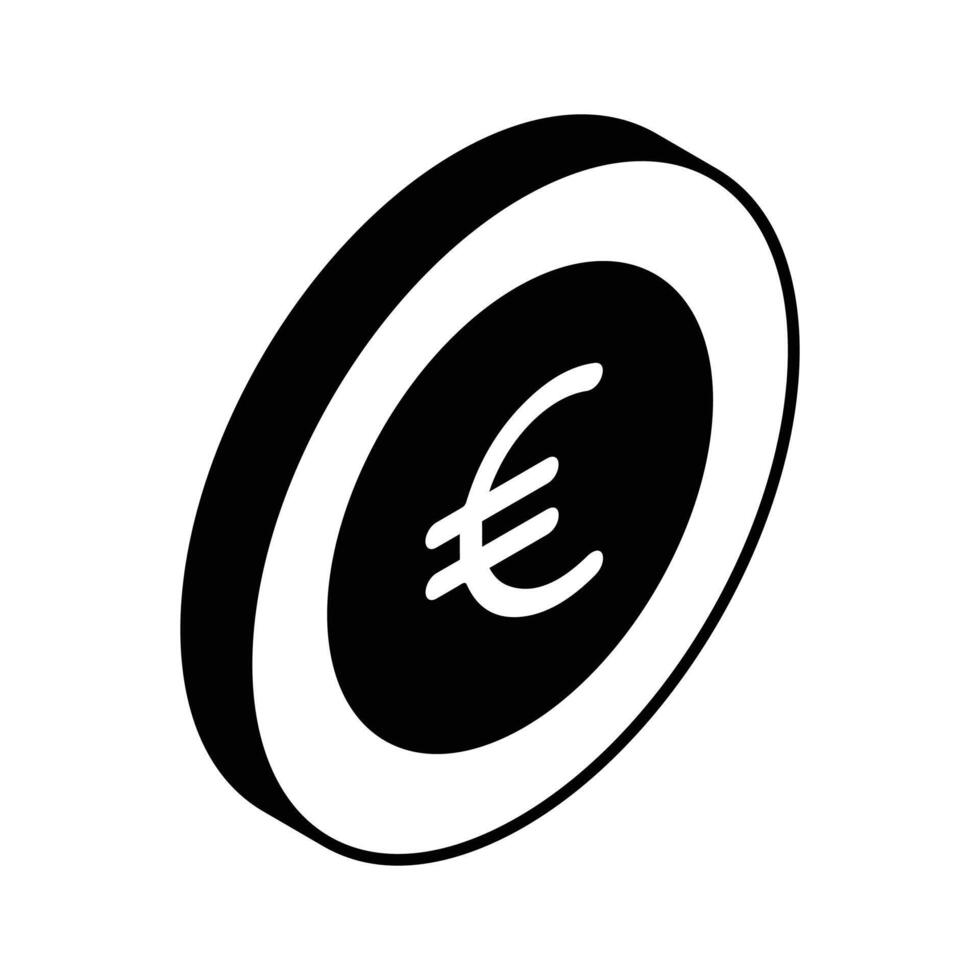 ein tolle Vektor von Euro Münze im modisch isometrisch Stil, bereit zum Prämie verwenden