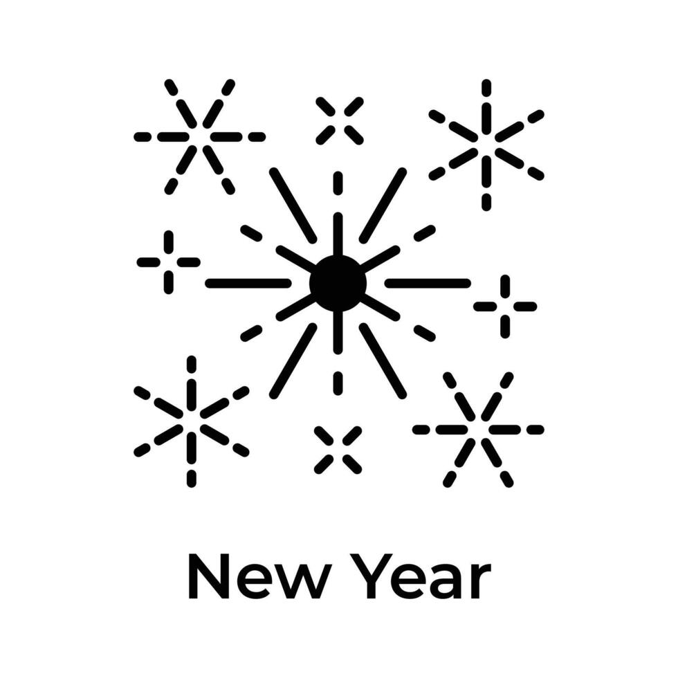 Feuerwerk zeigen Symbol von Neu Jahr Feier, editierbar Vektor Design