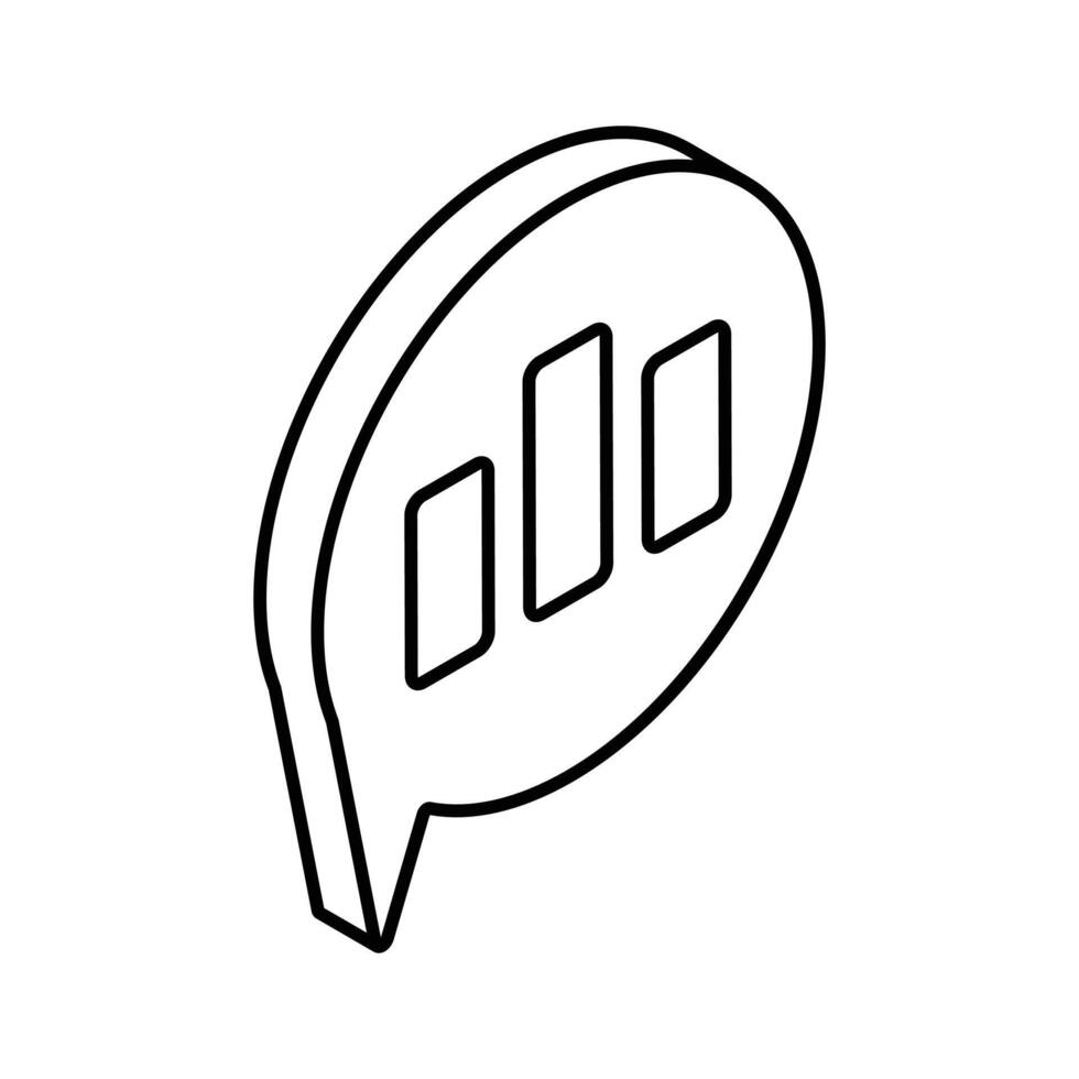 Bar Diagramm auf Plaudern Blase zeigen Konzept isometrisch Symbol von analytisch Kommentar vektor