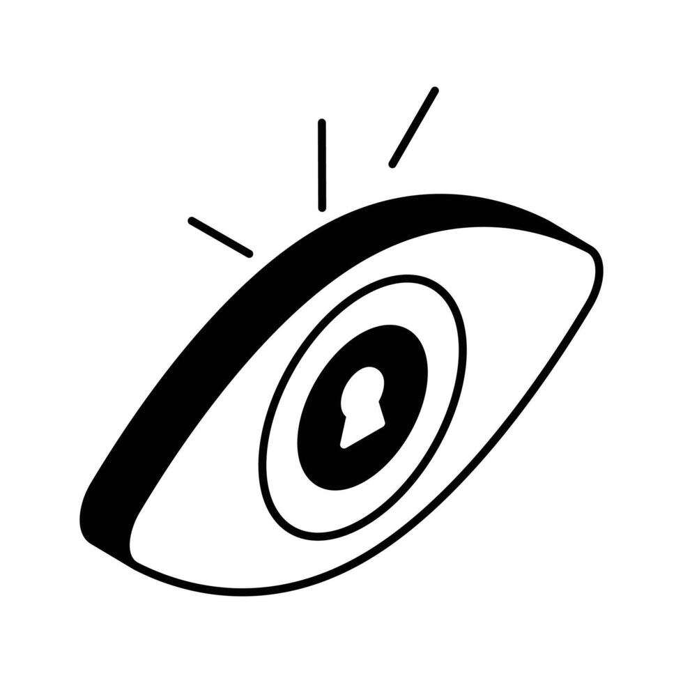 Mensch Auge haben Schlüsselloch Konzept Vektor von sichern Überwachung