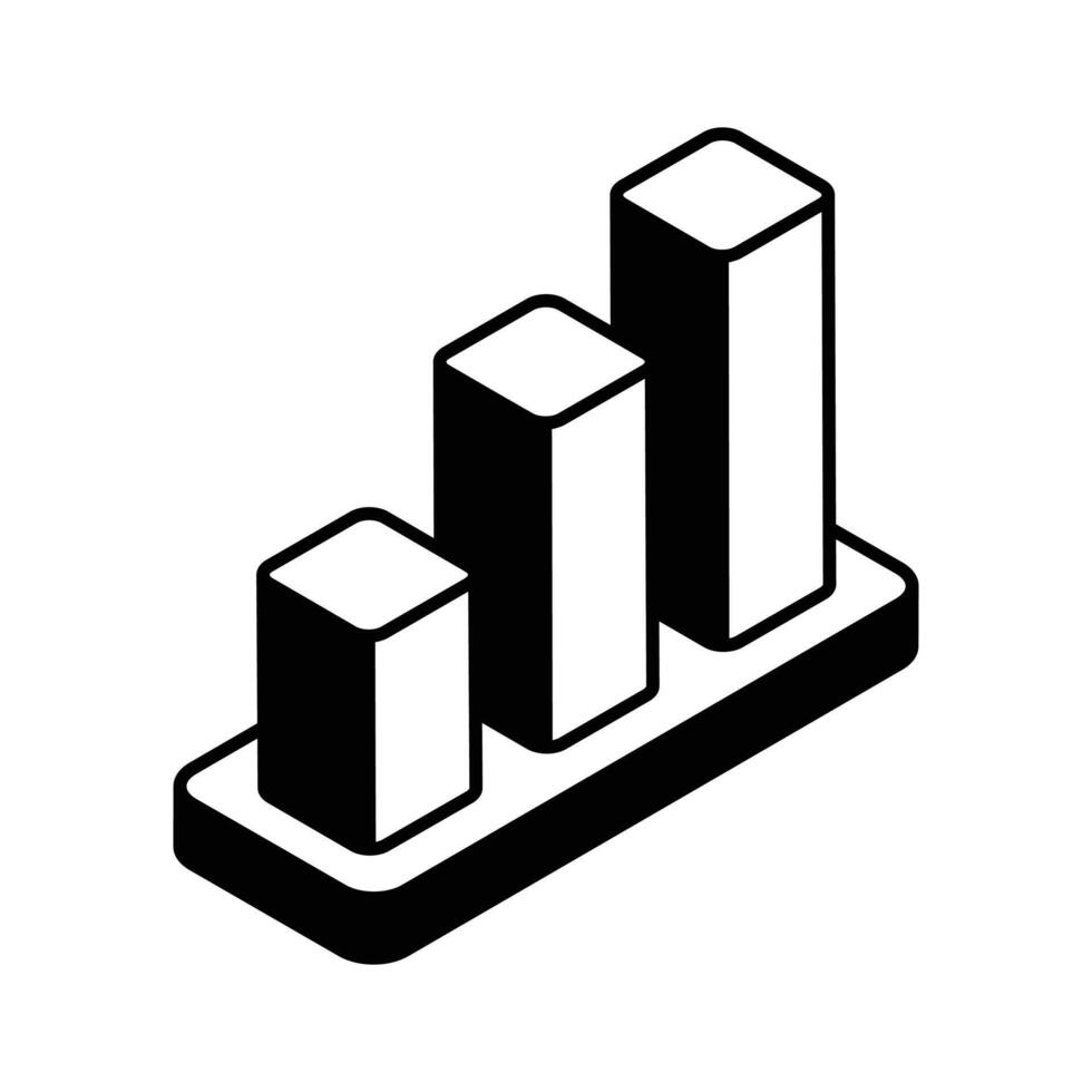 försiktigt tillverkad ikon av bar Diagram i trendig stil, premie vektor design