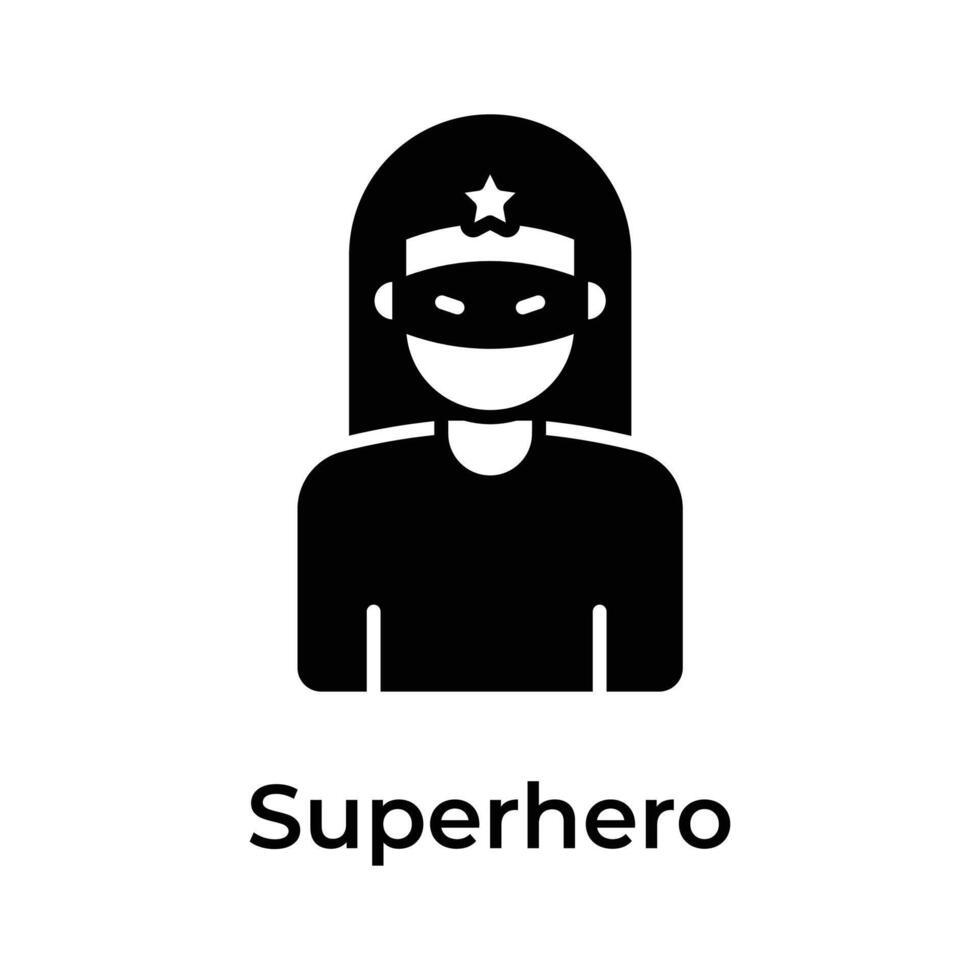 en kvinna bär öga mask på henne ansikte skildrar superhjälte vektor