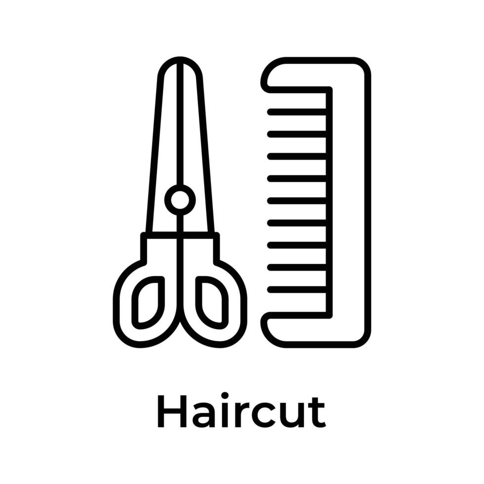 sax och hår hårkam som visar begrepp ikon av frisyr i trendig stil vektor