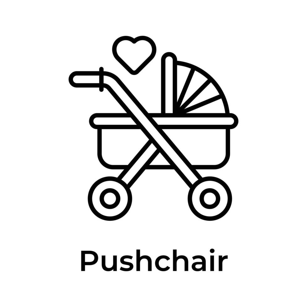 modisch einzigartig Symbol von Baby Kinderwagen, Baby Buggy, Kinderwagen, Baby Träger vektor