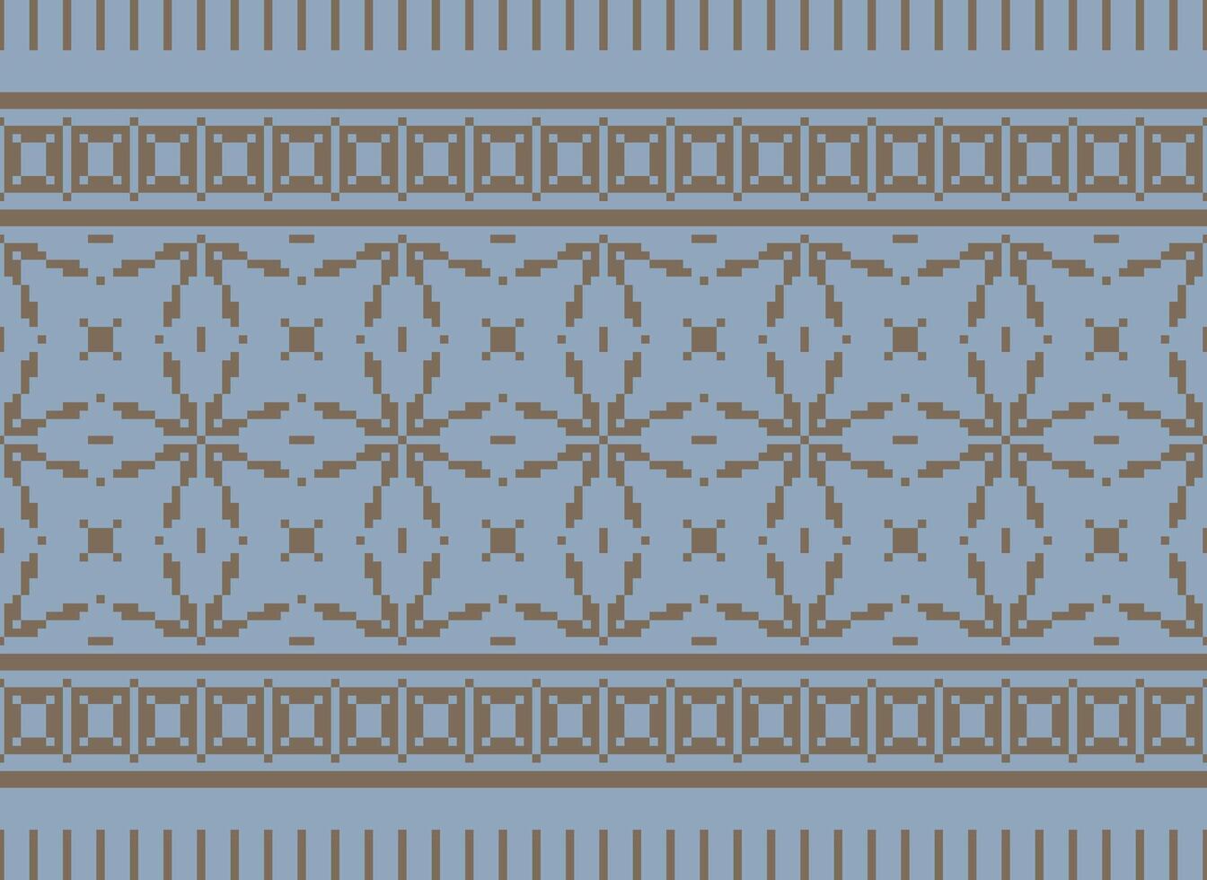 ethnisch geometrisch nahtlos Stoff Muster Kreuz Stich. Ikat Stickerei orientalisch Pixel Muster Sahne Hintergrund. abstrakt, vektor, illustration. Textur, Kreuz Stich, Schal, Dekoration, Motive, Tapete. vektor