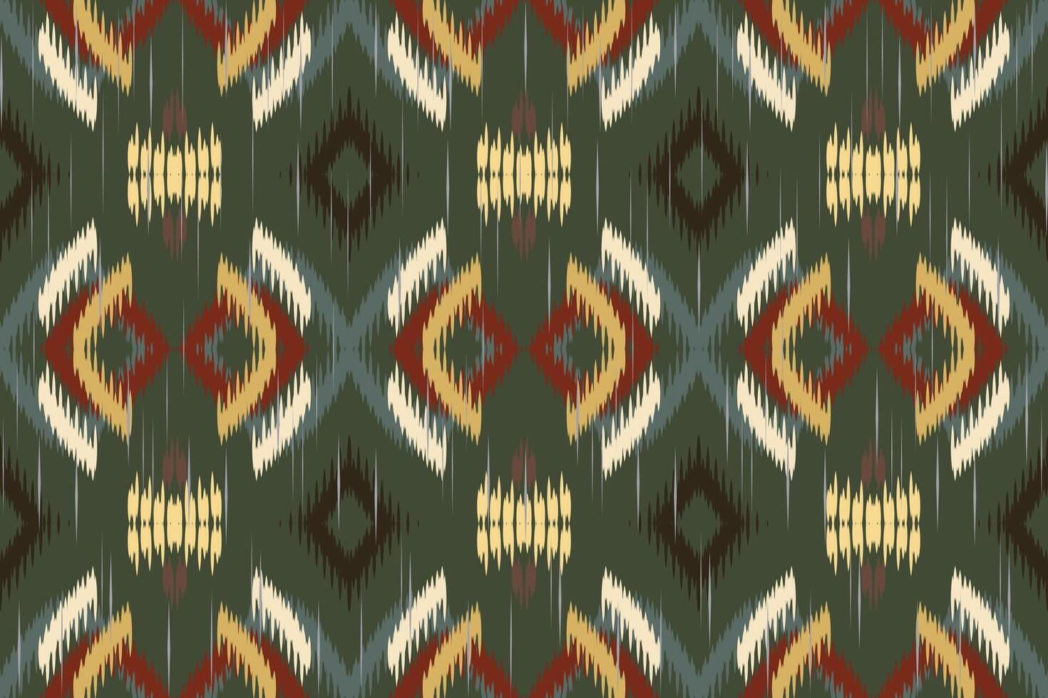 ikat blommig paisley broderi på vit bakgrund.ikat etnisk orientalisk mönster traditionell.aztec stil abstrakt vektor illustration.design för textur, tyg, kläder, inslagning, dekoration, halsduk, matta