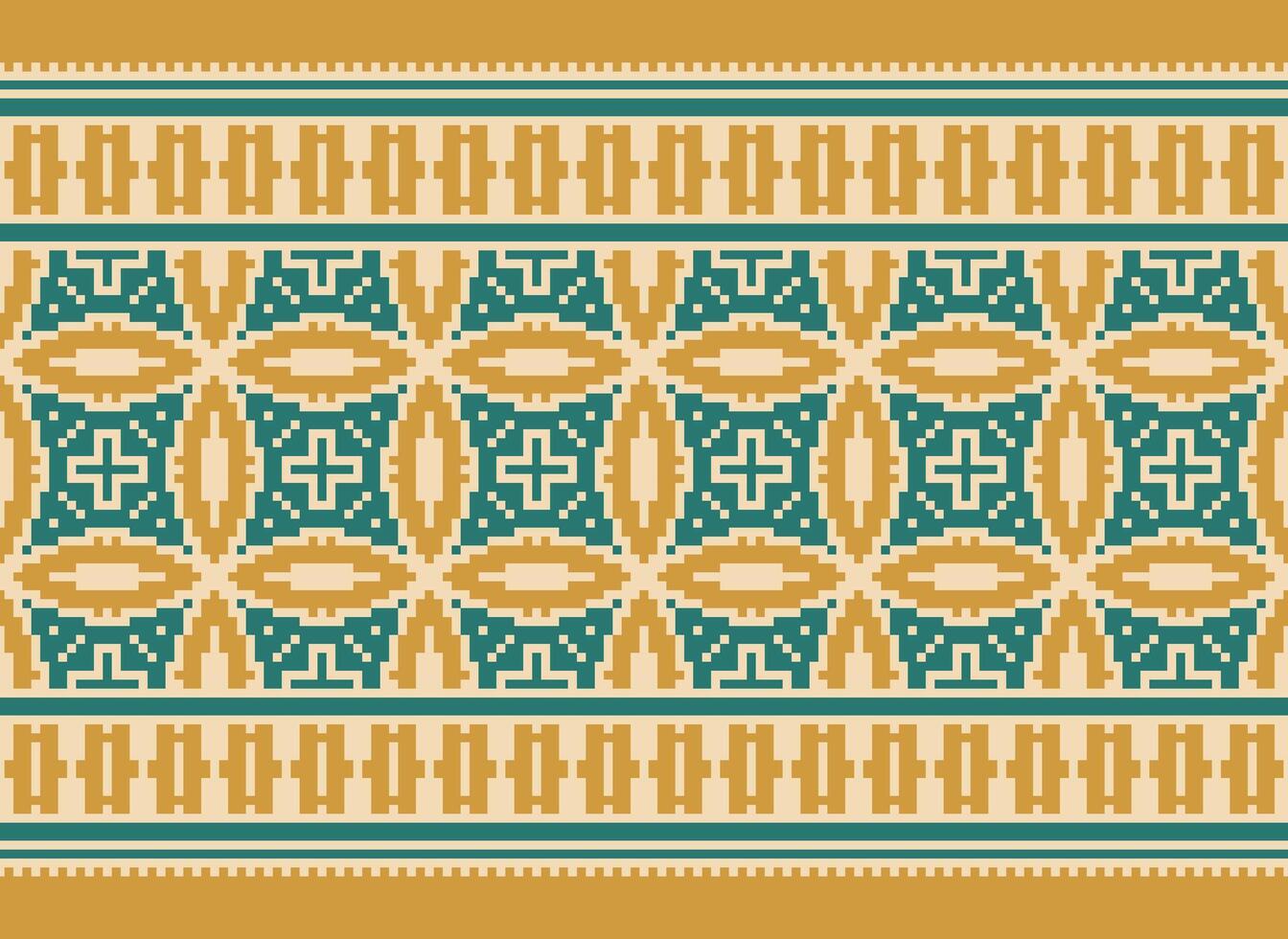 korsa sy broderi. etnisk mönster. inföding stil. traditionell design för textur, textil, tyg, Kläder, stickat, skriva ut. geometrisk pixel horisontell sömlös vektor. vektor