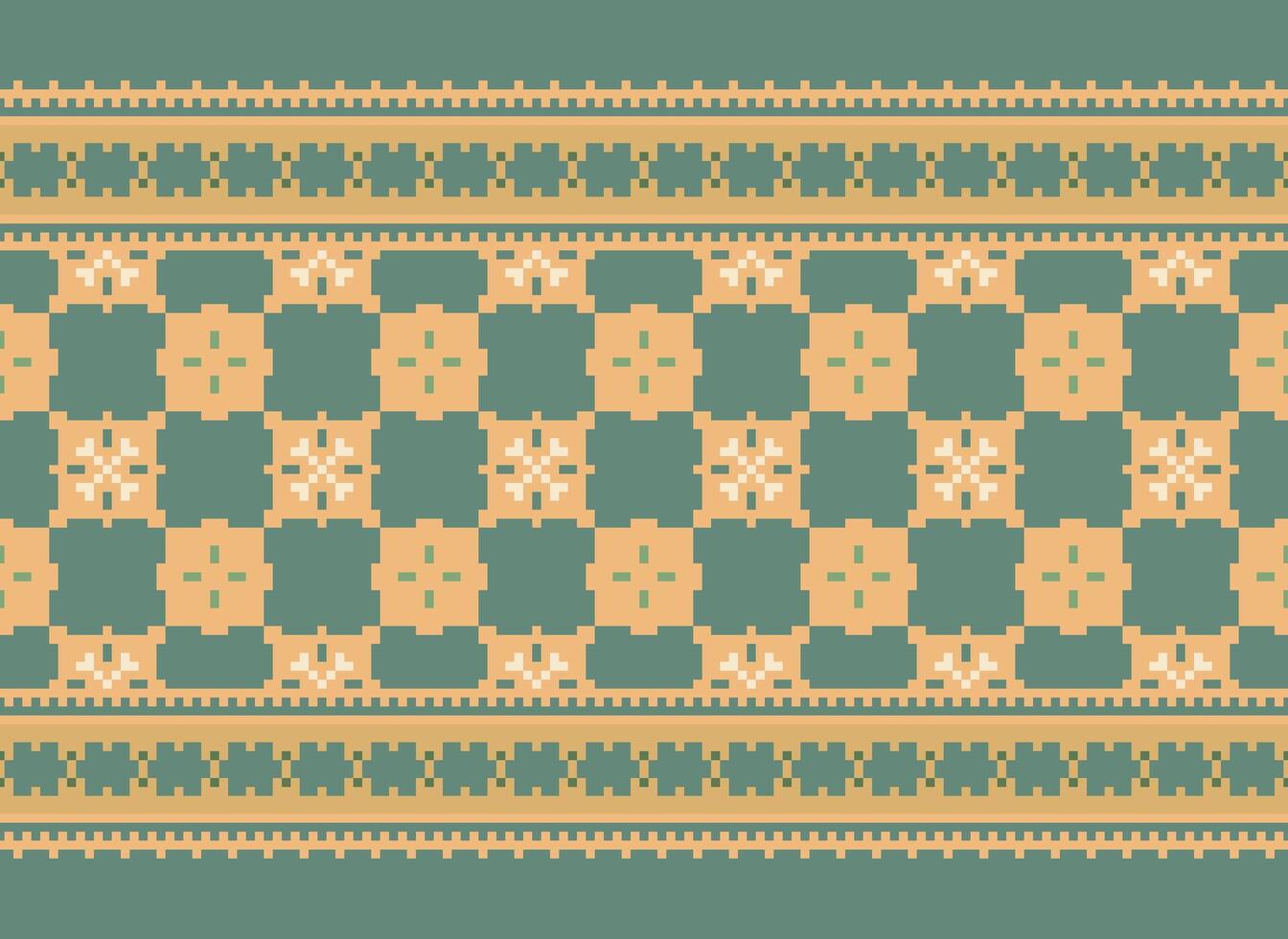 korsa sy broderi. etnisk mönster. inföding stil. traditionell design för textur, textil, tyg, Kläder, stickat, skriva ut. geometrisk pixel horisontell sömlös vektor. vektor