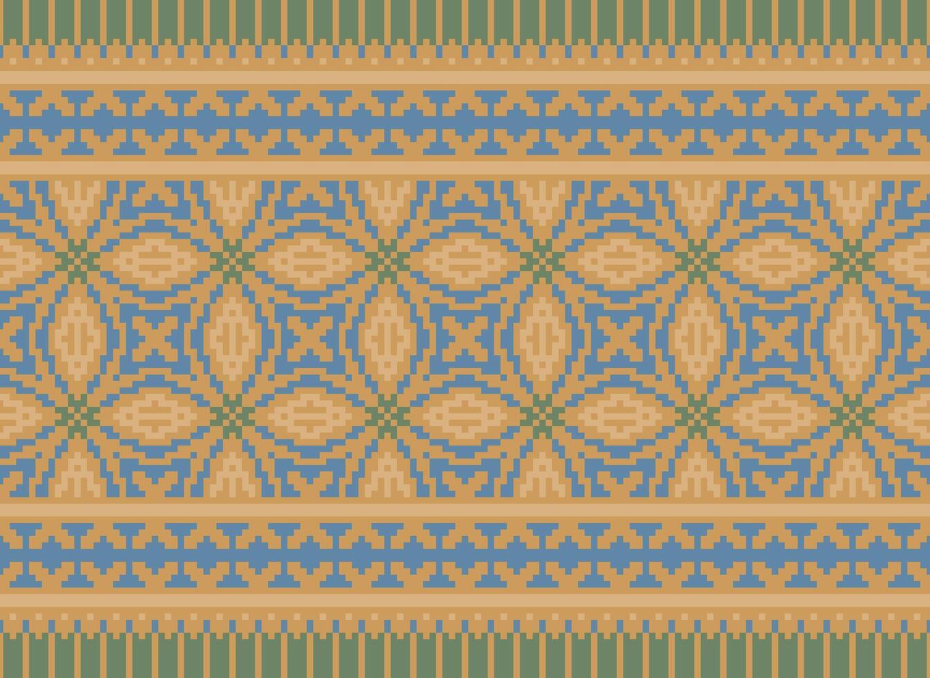 etnisk geometrisk sömlös tyg mönster korsa sy. ikat broderi orientalisk pixel mönster grädde bakgrund. abstrakt, vektor, illustration. textur, kors stygn, halsduk, dekoration, motiv, tapeter. vektor