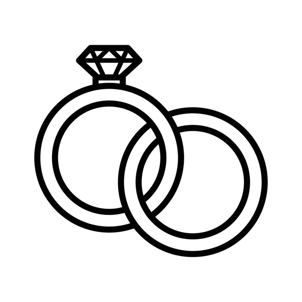 bröllop ringa ikon vektor design mall i vit bakgrund