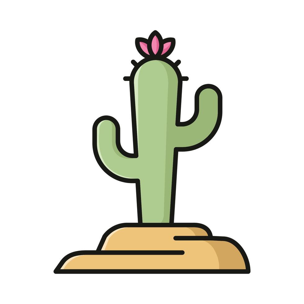 kaktus ikon vektor design mall i vit bakgrund