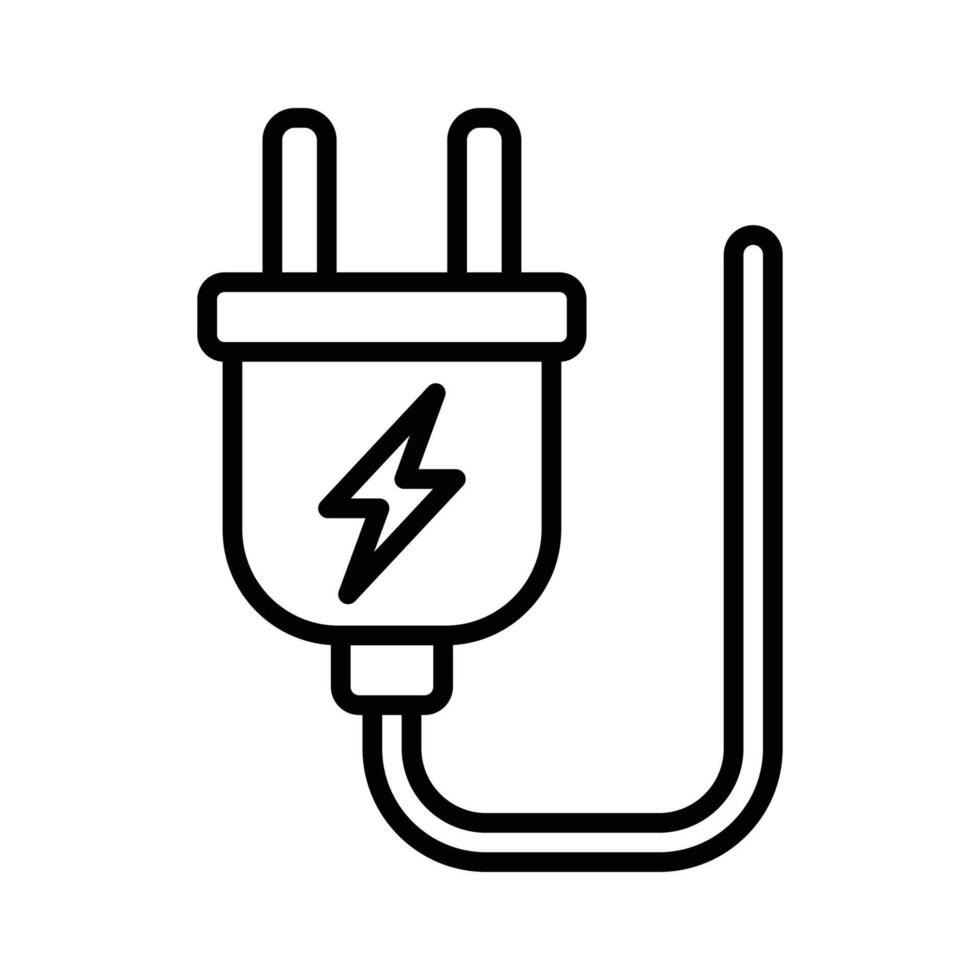 elektrisk plugg ikon vektor design mall i vit bakgrund