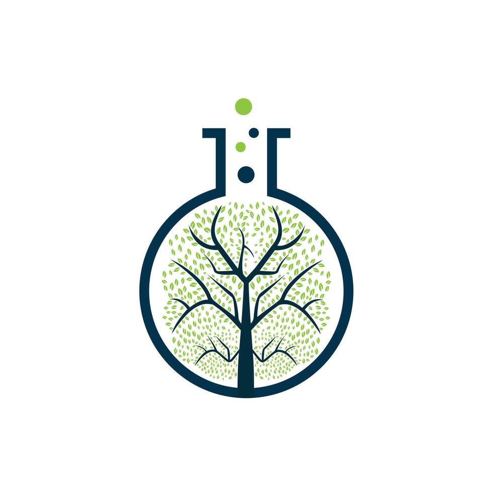 natürlich Labor Baum Logo Design Vorlage. vektor