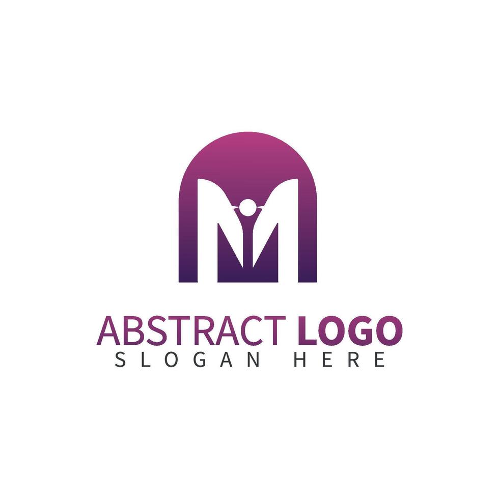 abstrakt Brief m Gradient Logo Vektor Design