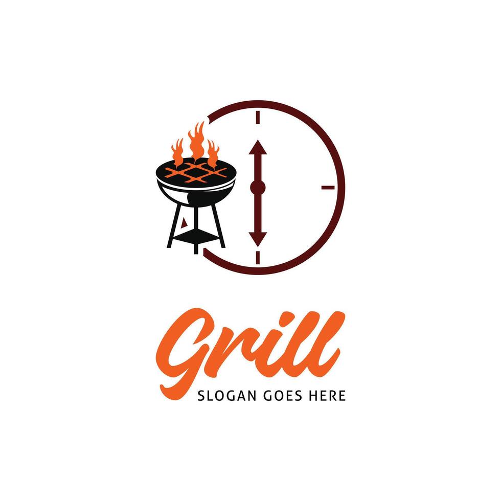 grill ikon logotyp design mall vektor