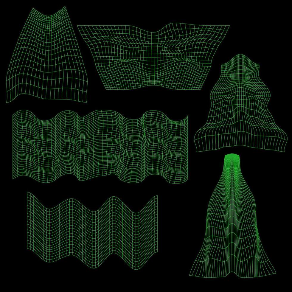 geometrisch Drahtmodell 3d Wellen und Maschen vektor