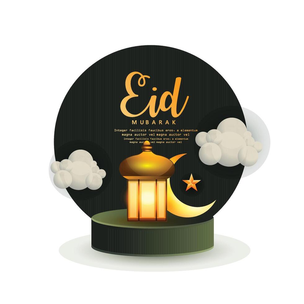 Eid Mubarak Design Hintergrund. Vektorillustration für Grußkarte, Plakat und Fahne. vektor