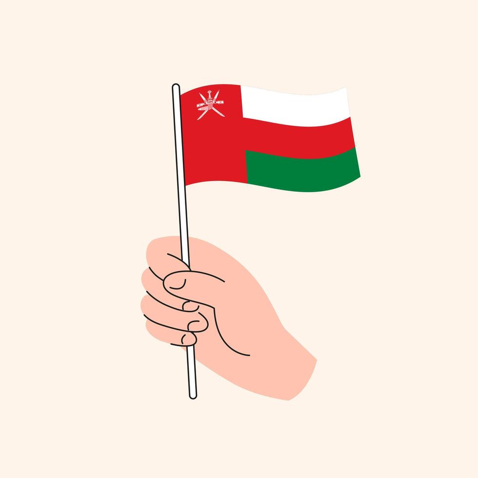 Flagge von Oman, Mitte Ost, Konzept Illustration. eben Design isoliert Vektor. vektor