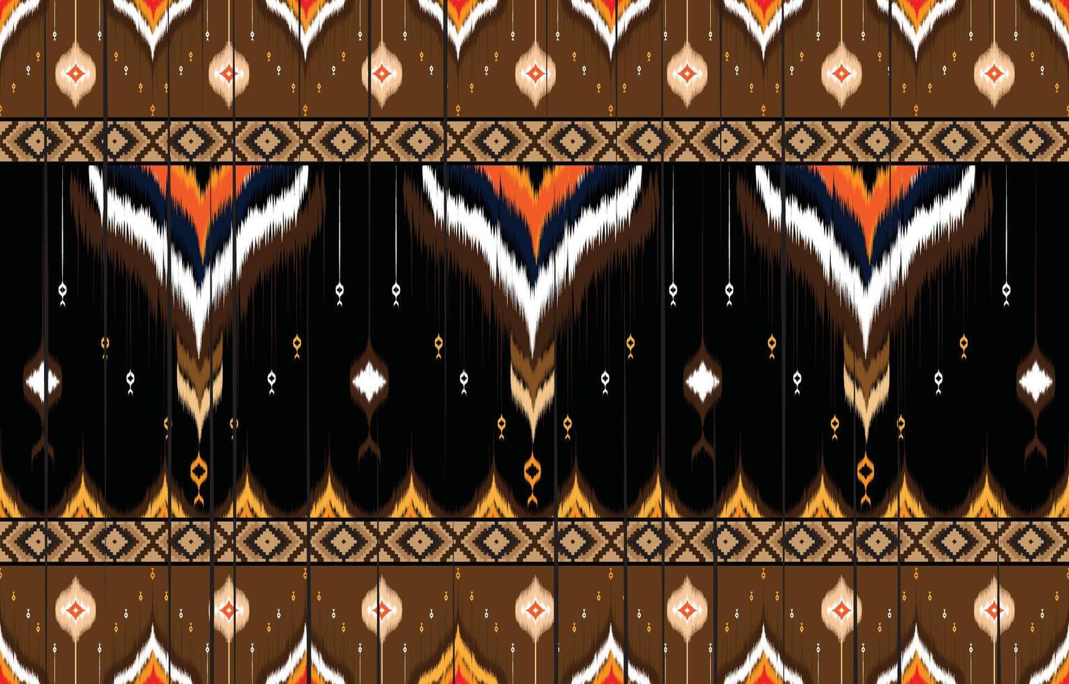 Ikat geometrisch Folklore Ornament mit Diamanten. Stammes- ethnisch Vektor Textur. nahtlos gestreift Muster im aztekisch Stil. Volk Stickerei. indisch, skandinavisch, Zigeuner, Mexikaner, afrikanisch Teppich.