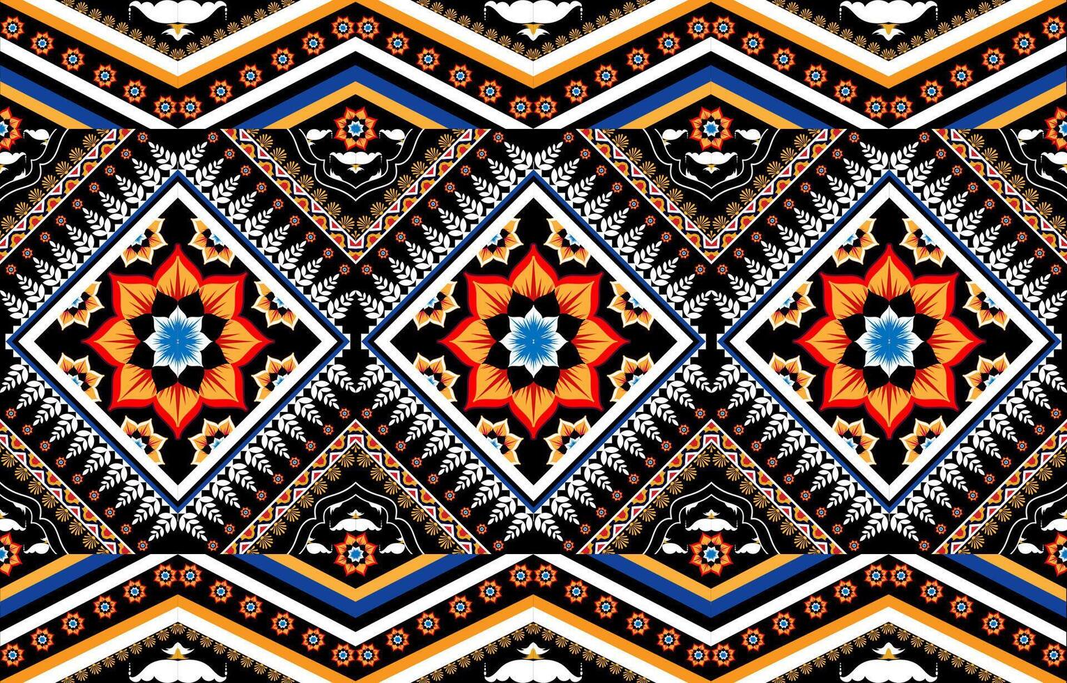 etnisk abstrakt ikat konst. sömlös mönster i stam, folk broderi, och mexikansk stil. aztec geometrisk konst prydnad print.design för matta, tapet, Kläder, omslag, tyg, omslag, textil- vektor