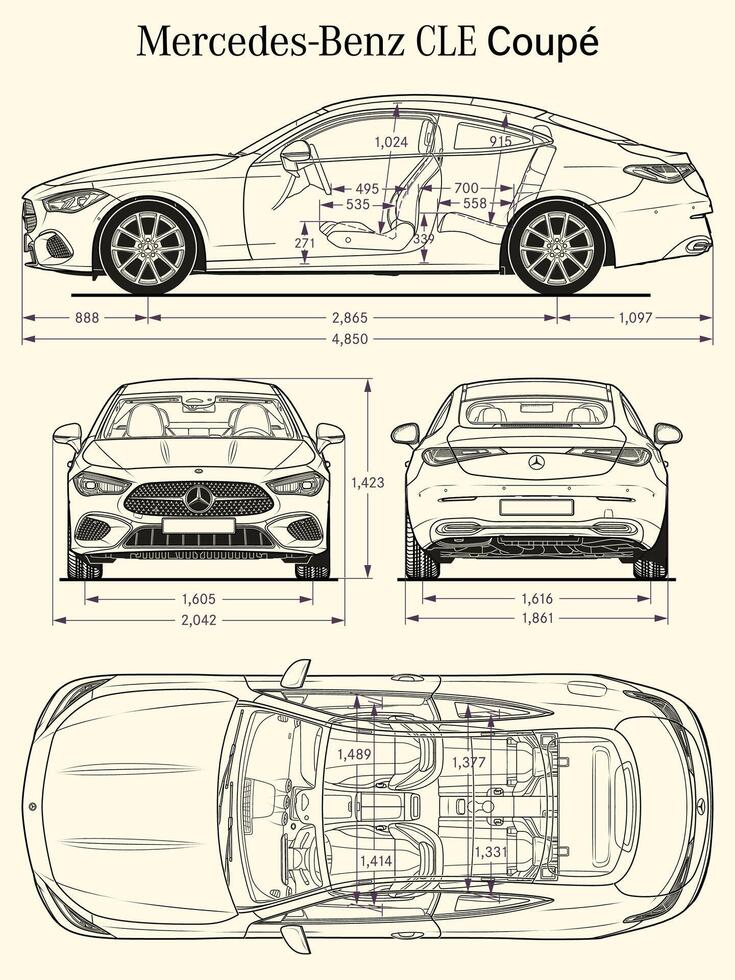 2020 mercedes-benz cle bil plan vektor