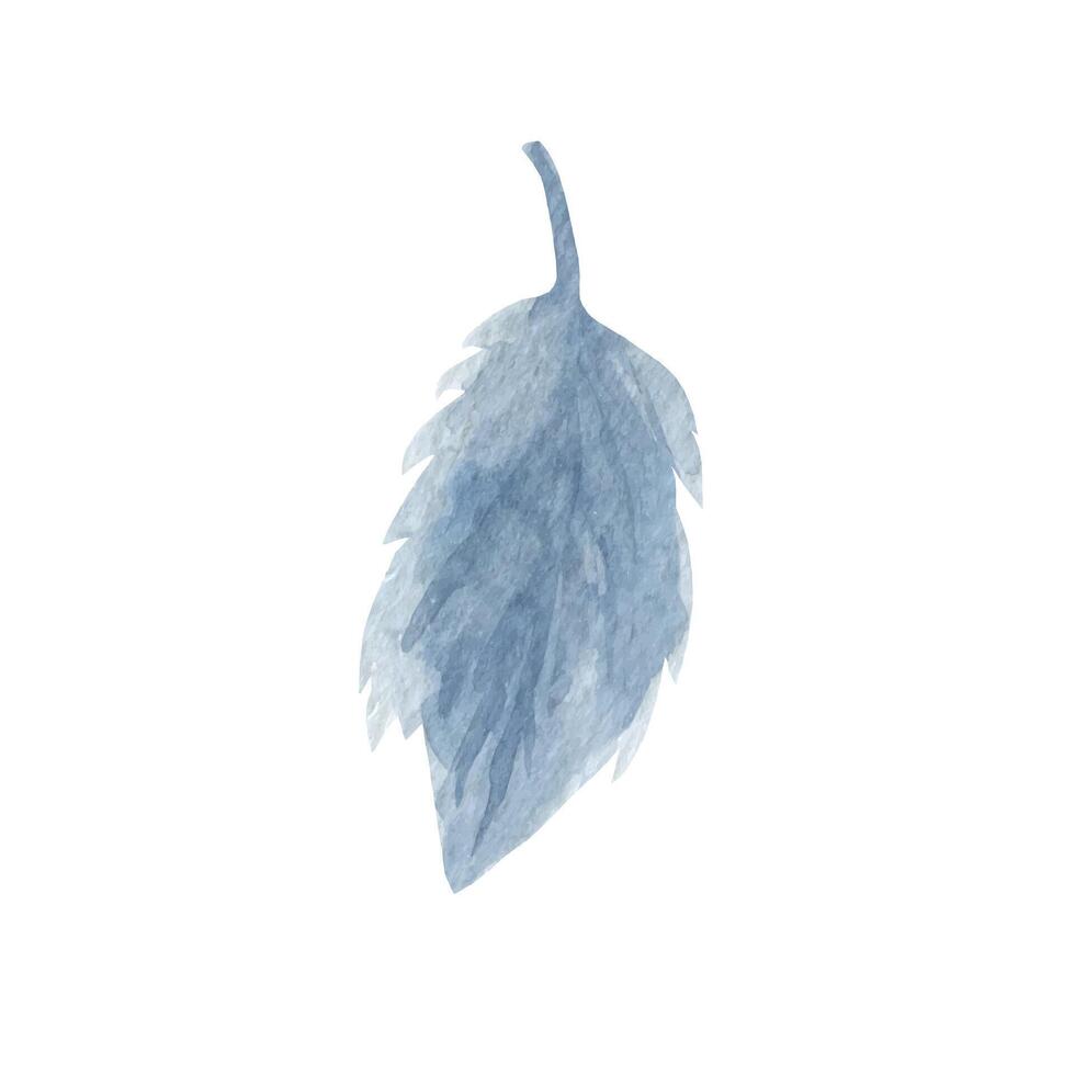 Boho Aquarell Blau Feder Clip Art. Illustration zum Einladungen, Erde Farben, Traum Fänger vektor