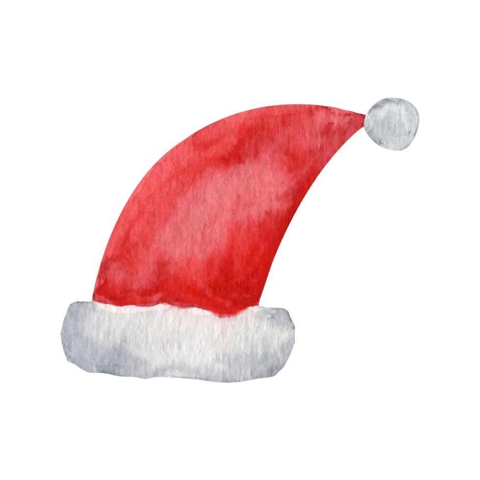 vinter- jul hatt. ny år och jul vattenfärg illustration vektor