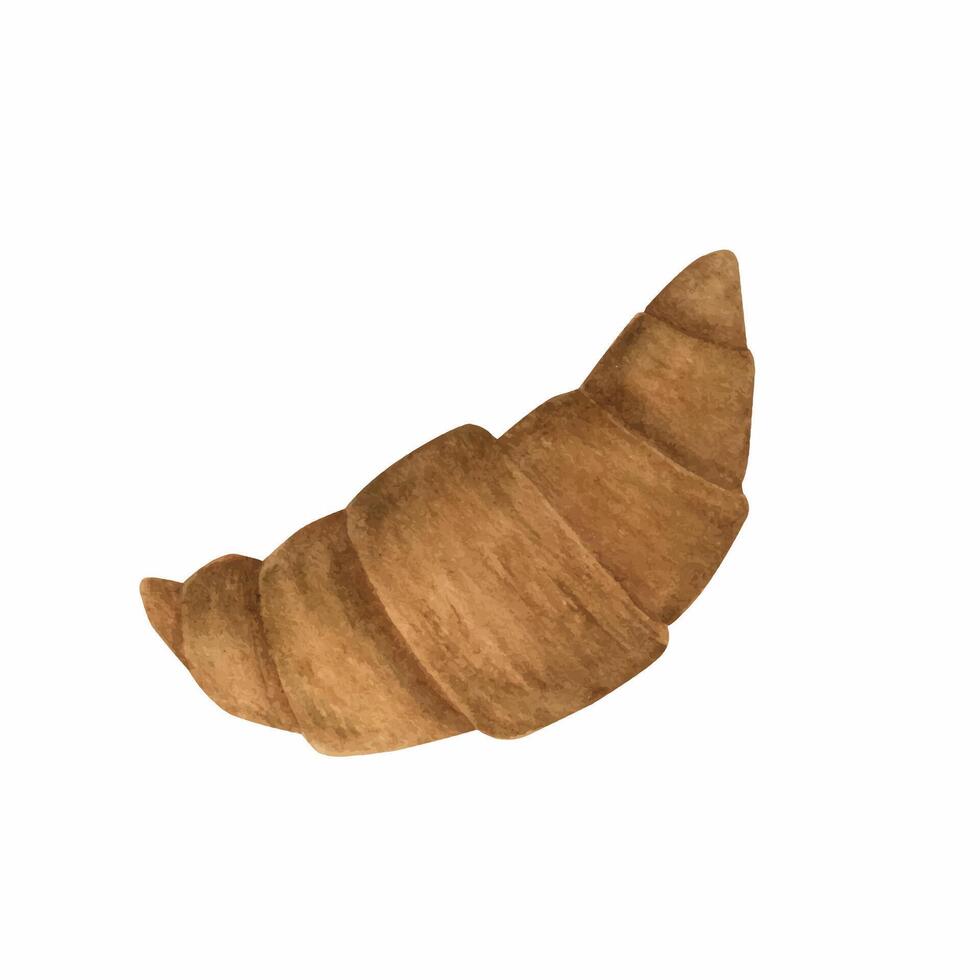 vattenfärg croissant ClipArt. bageri meny vektor