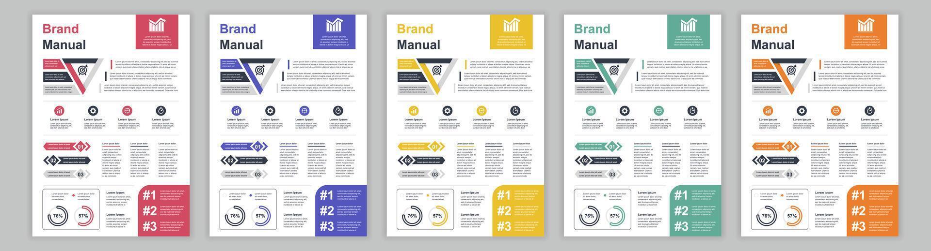 Lärm a3 Geschäft Marke Handbuch Vorlagen Satz. Unternehmen Identität Broschüre Seite mit Infografik finanziell Daten. Marketing Forschung, und kommerziell Angebot. Vektor Layout Design zum Poster, Abdeckung, Broschüre