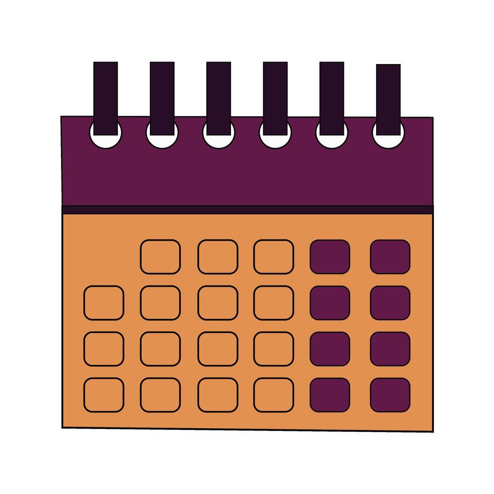 kalender, schema. kalender platt ikon vektor illustration eps10. kalender av violett och orange toner isolerat på en vit bakgrund.planering schema och kalender begrepp