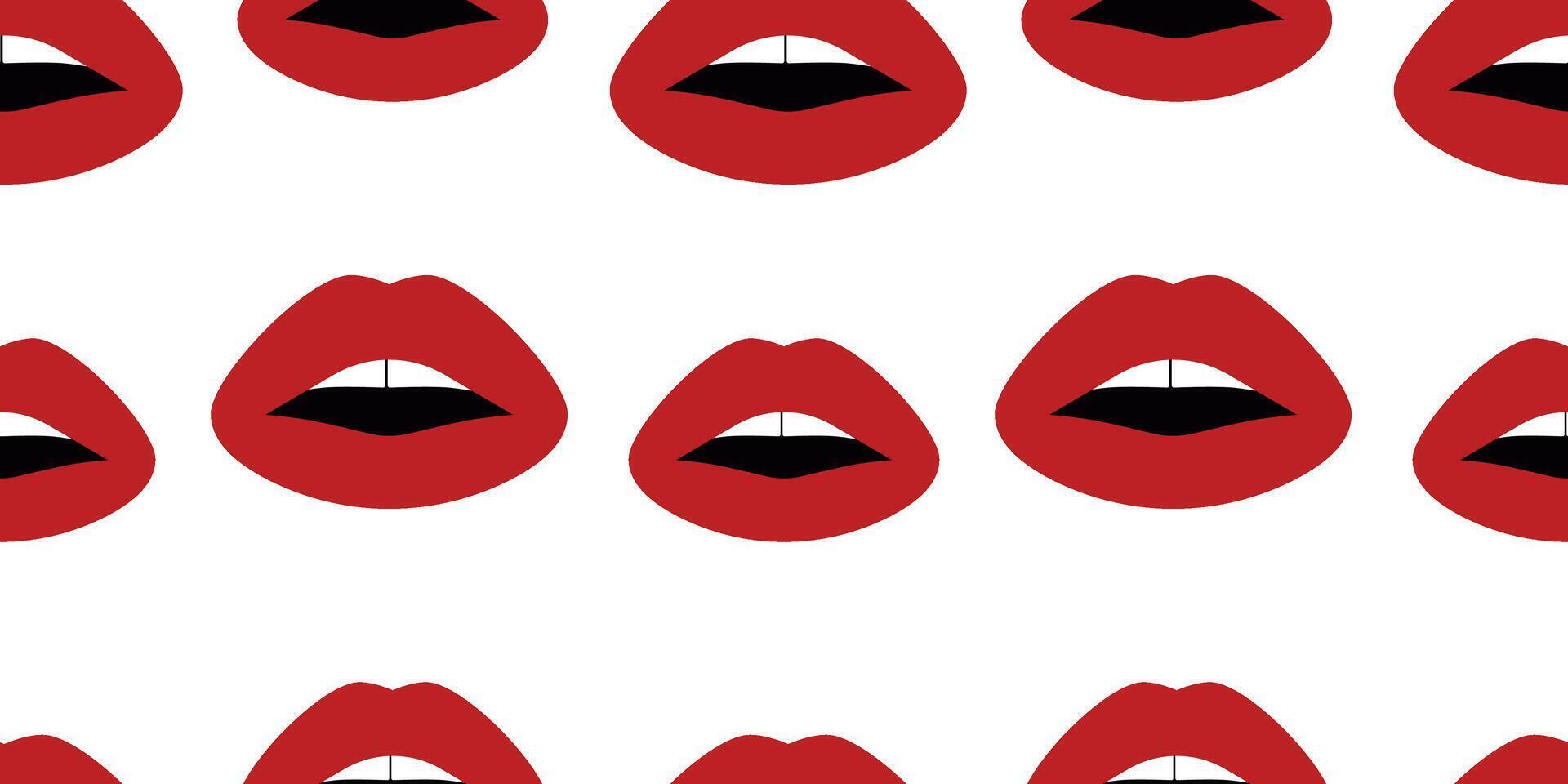 nahtlos Lippen Muster. rot getrennt Lippen. isoliert Vektor Illustration zum Fall, Verpackung, Startseite